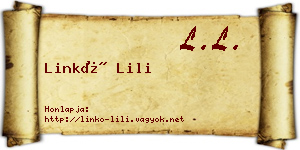 Linkó Lili névjegykártya